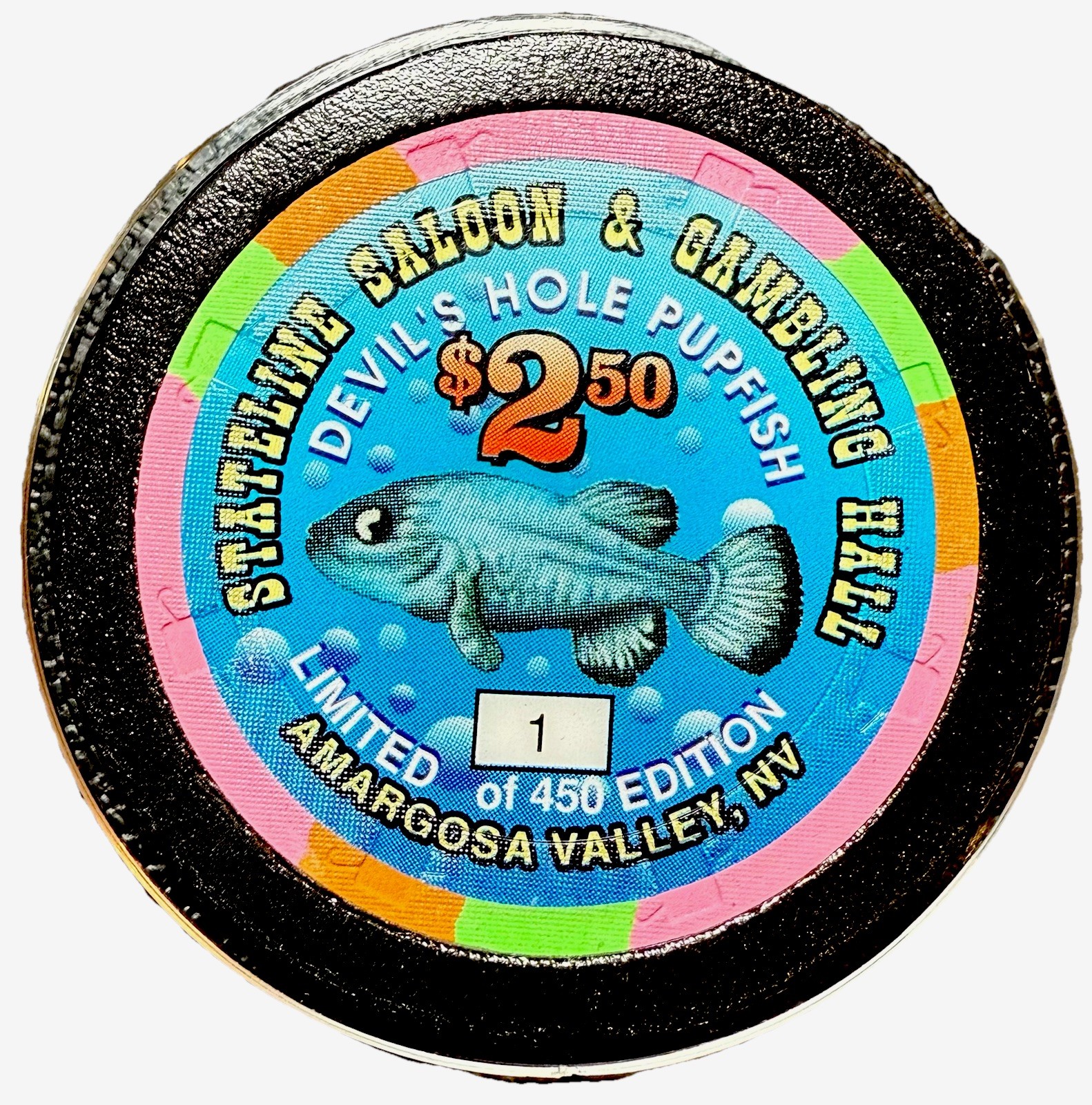 Casino Chip Stateline Saloon $2.50 LTD SERIAL#1-Tropicana Museum