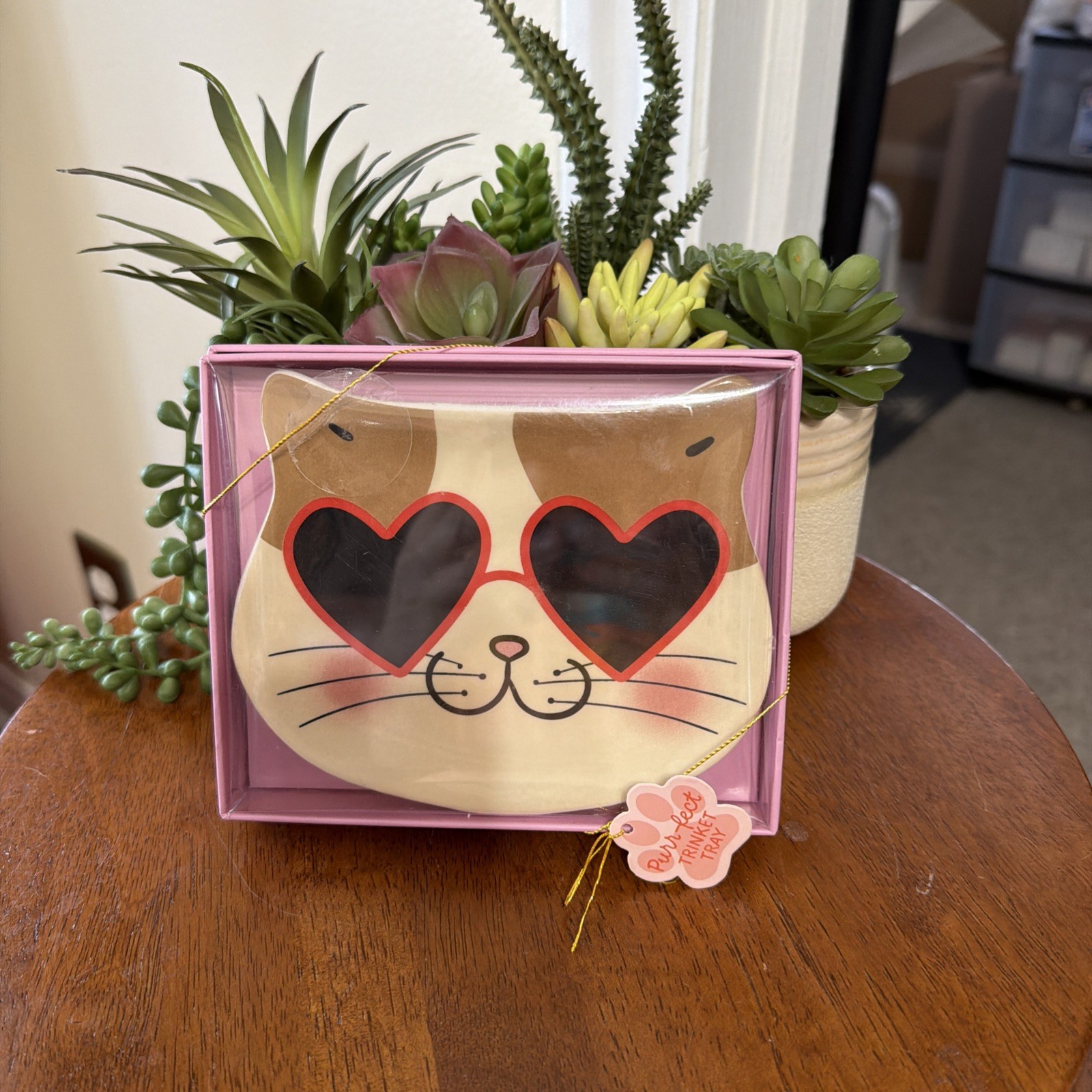 Eccolo Ceramic Cat Face Trinket Tray - NIB