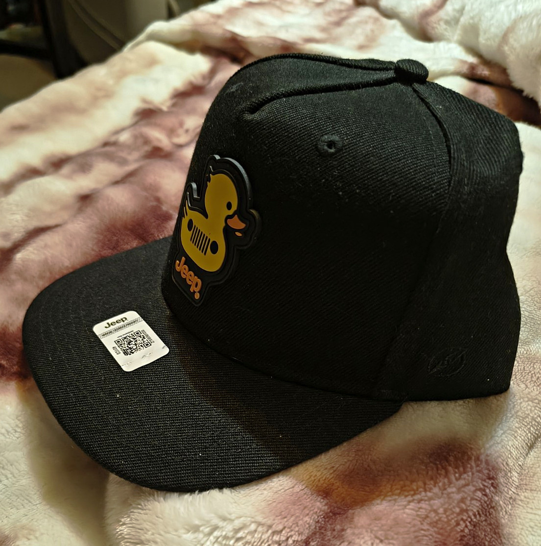 Jeep Open Road Black Snapback Baseball Cap Hat w/ Rubber Duck Patch