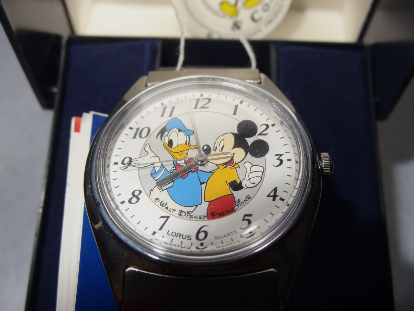 Vintage Lorus Quartz Donald Duck & Mickey Mouse Watch Never Worn & Original Box