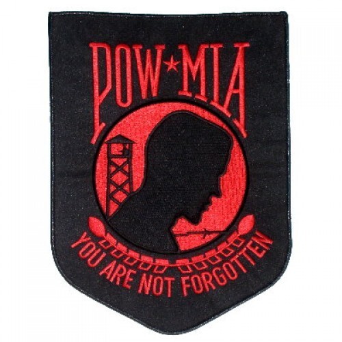POW/ MIA RED & BLACK Biker BACK PATCH vest jacket leather motorcycle VETERAN POW/ MIA RED & BLACK Biker BACK PATCH vest jacket leather motorcycle VETERAN