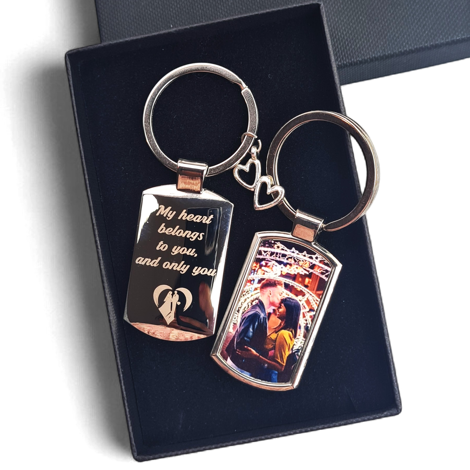 Personalised Keyring, Custom Engraved Photo Keychain Gift For Mum, Dad, Him Her Personalised Keyring, Custom Engraved Photo Keychain Gift For Mum, Dad, Him Her