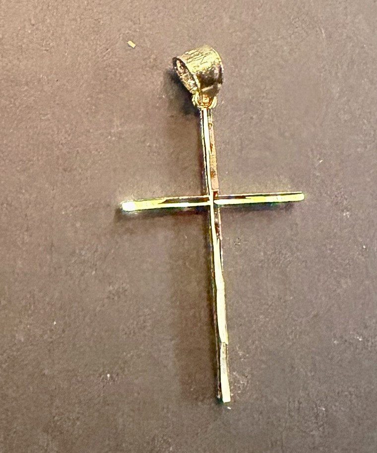 Solid 10k Gold Cross Pendant - 1.5”