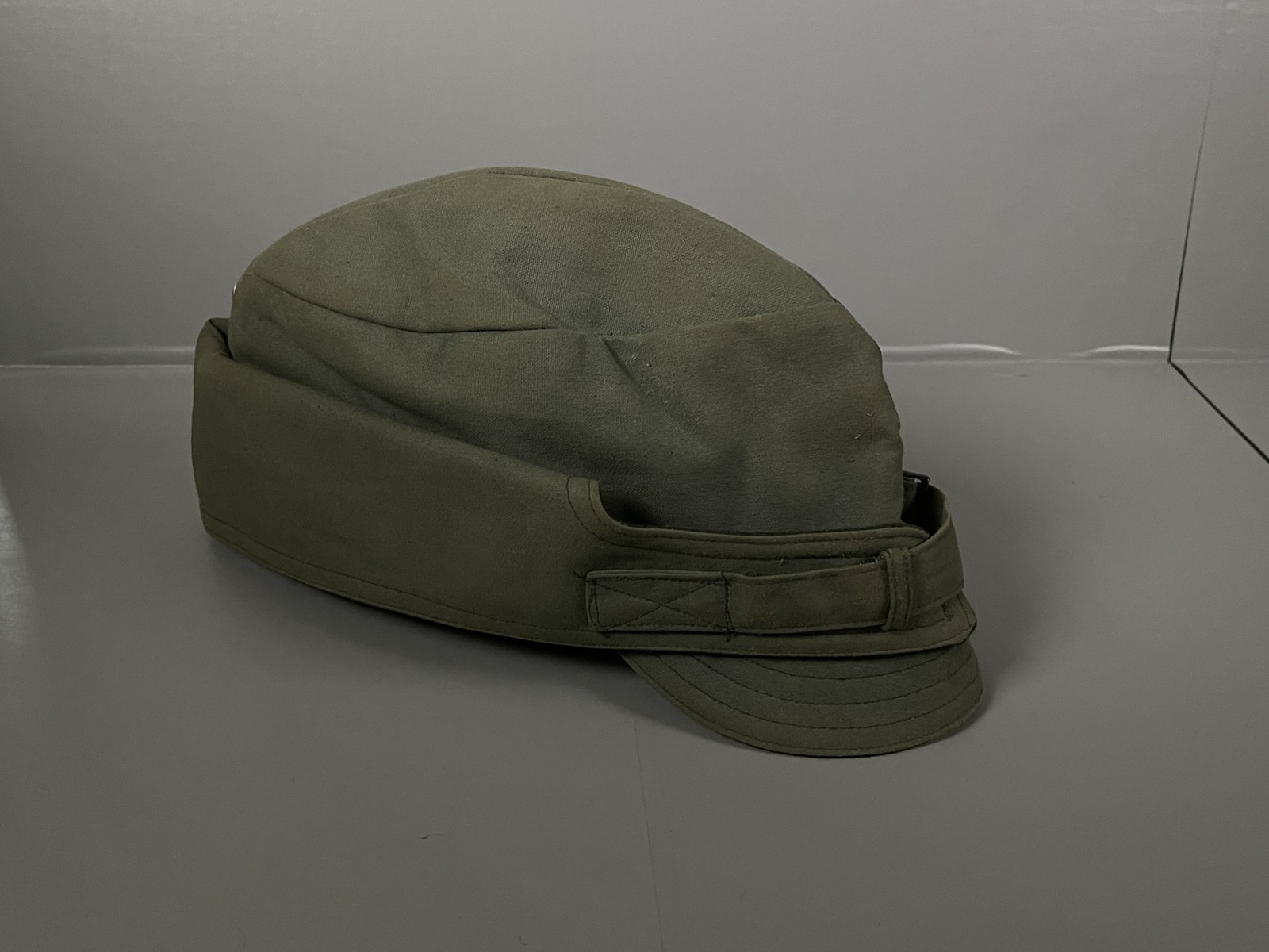 Vintage 1940 US Army OD Cold Weather Field Cap Hat Size 7 Premium Cap Co WWII