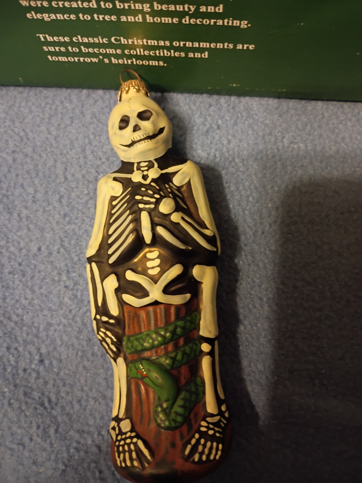 Vaillancourt Folk Art chalkware skeleton ornament