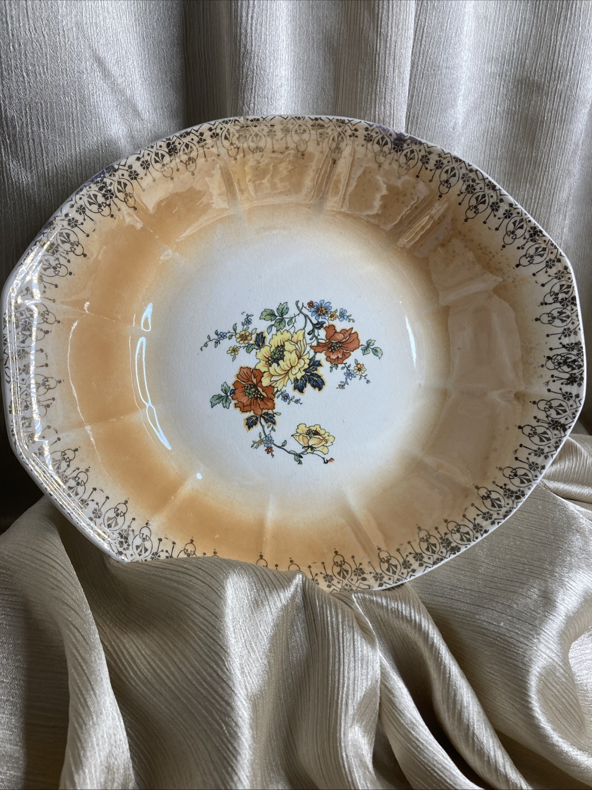 VTG Oval 1920’s Clinchfield Lustreware China Serving Bowl