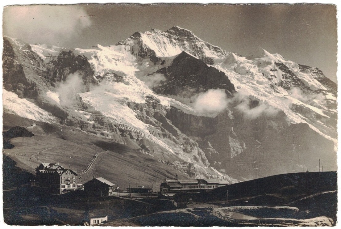 Switzerland Kleine Scheidegg Mountain Pass Swiss Alps Vintage RPPC Postcard UNP