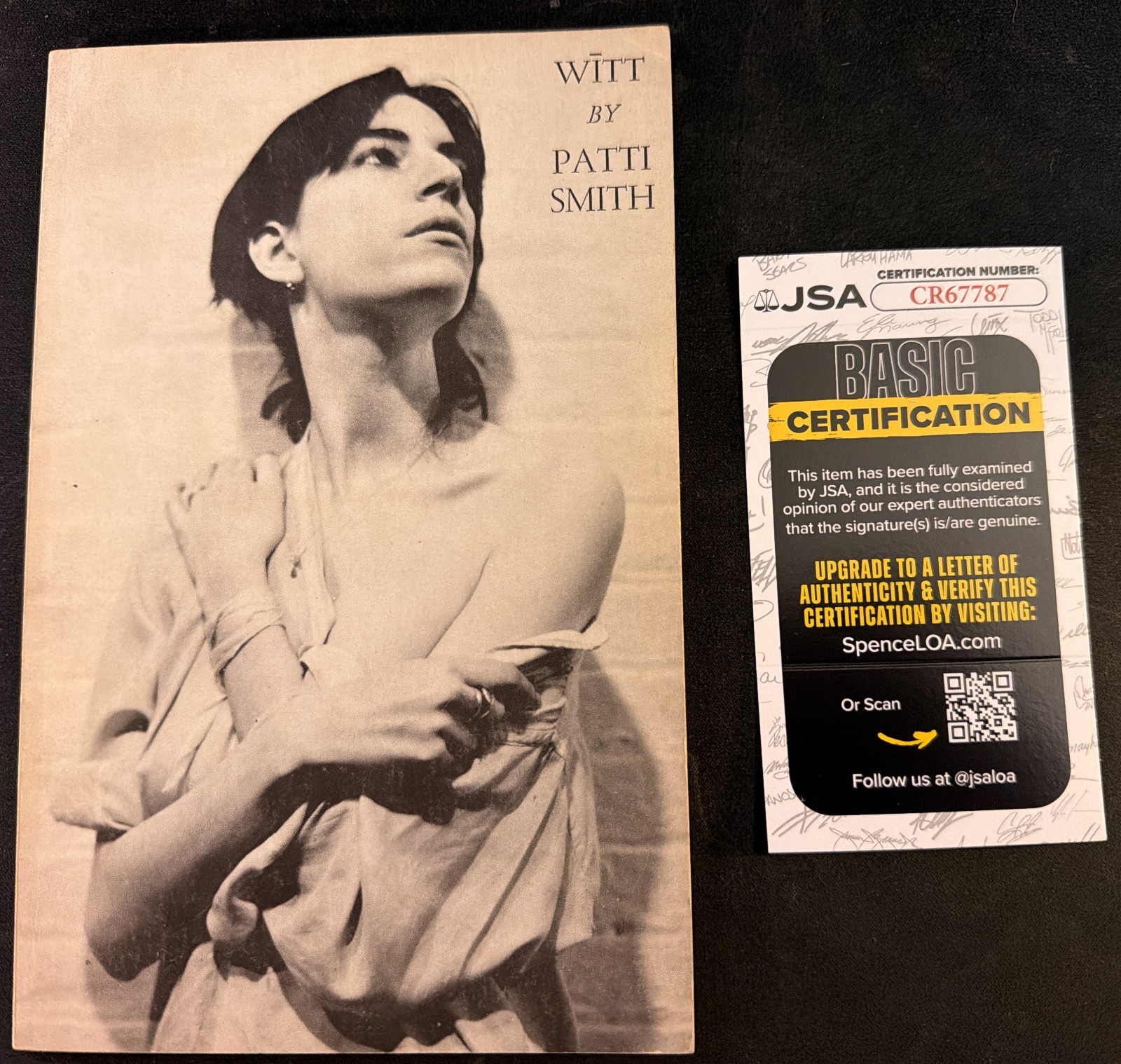 Signed Patti Smith Witt 1973 VG+EX JSA COA