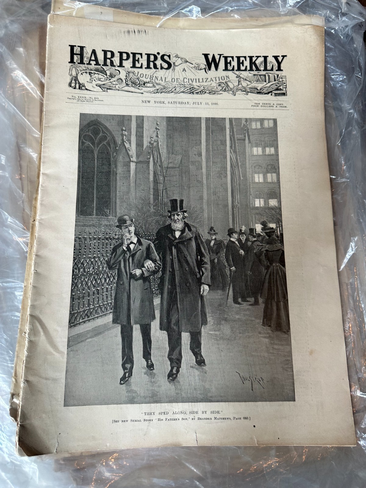 Harper's Weekly July 13 1895 Original Victorian Illustration His Father's Son