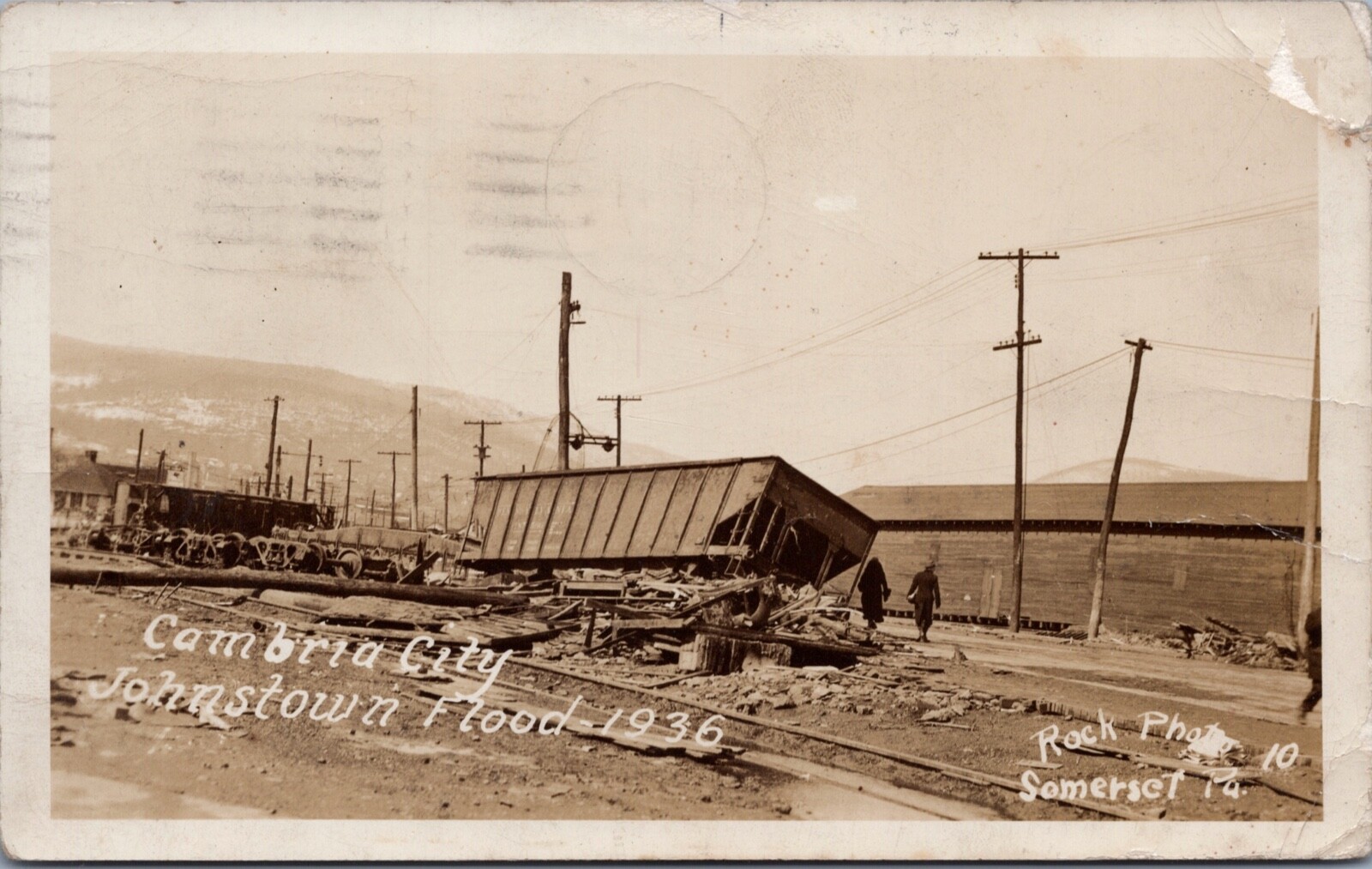 RPPC c1936 Cambria City Johnstown Flood PA. RailRoad