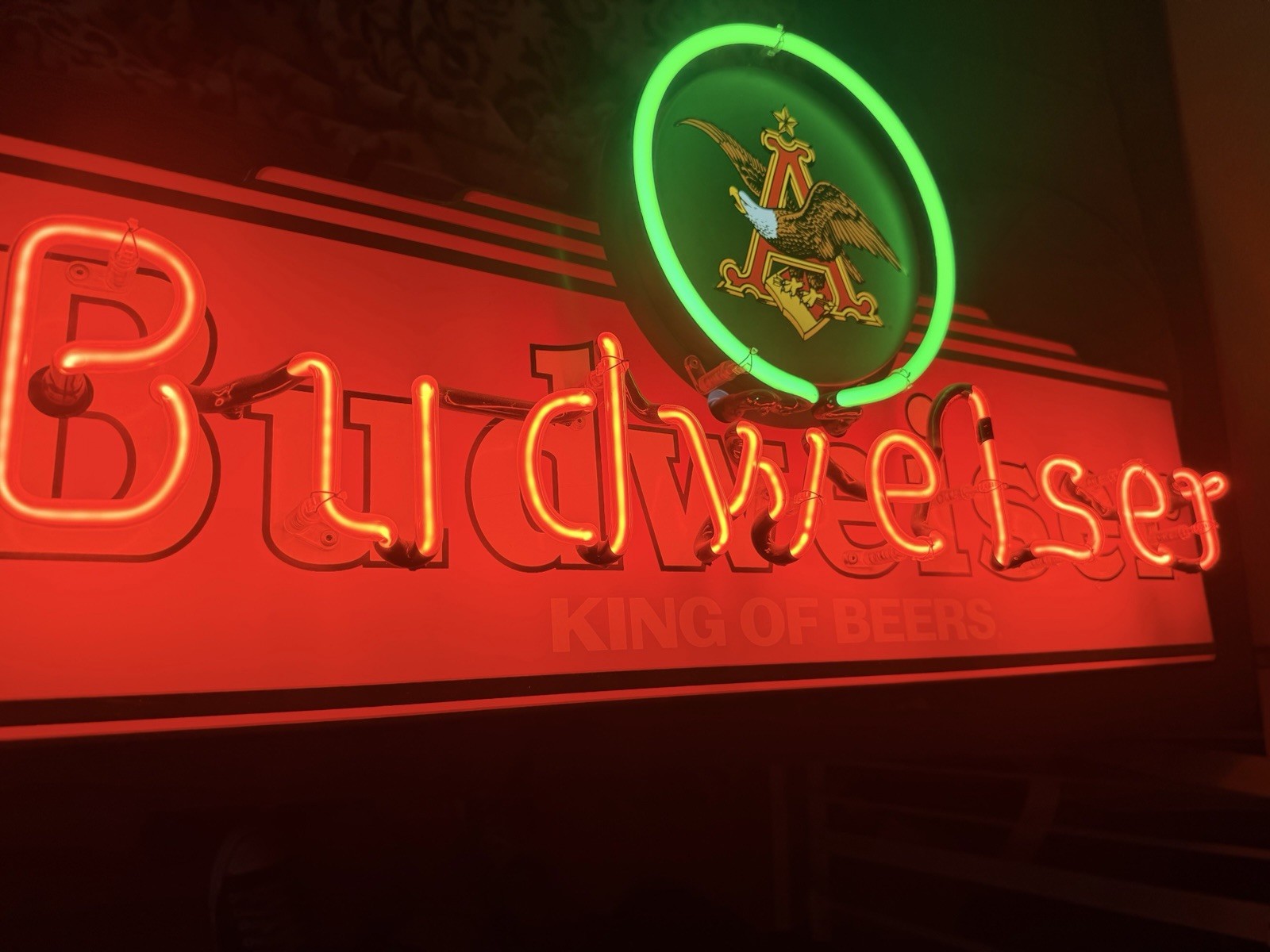 Vintage Budweiser King of Beers Neon Sign Mt Vernon Neon 32” WORKS Local Pickup