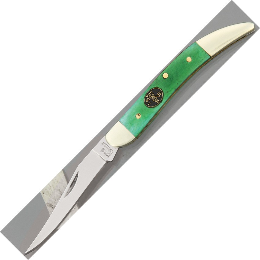 Frost Cutlery Steel Warrior Toothpick Green Smooth Bone Folding Knife SW109GSB