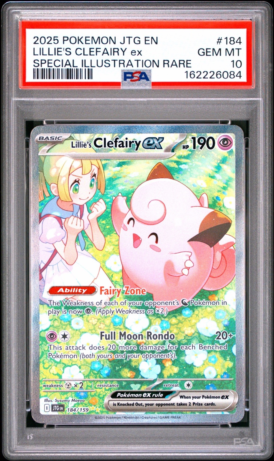Pokémon TCG Journey Together Lillie\'s Clefairy EX Card 184/159 PSA 10