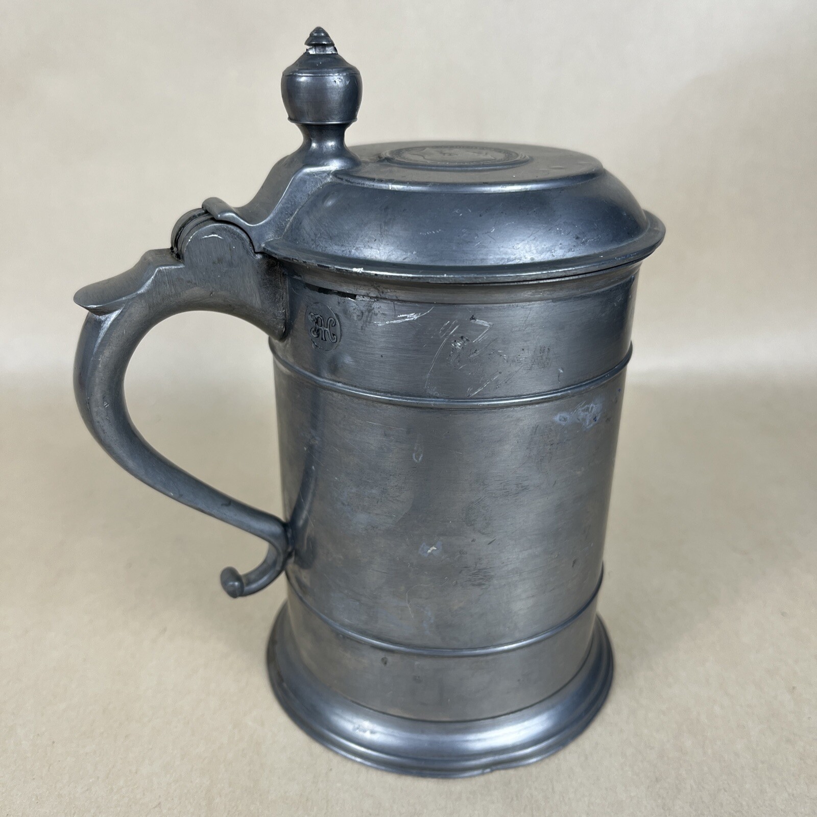 Rare Antique 1920 georgivs v dei gra britt omn rex fid def ind imp tankard