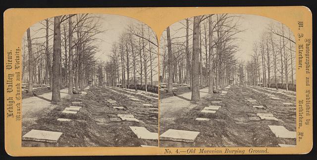 Old Moravian burying ground  Old Historic Photo