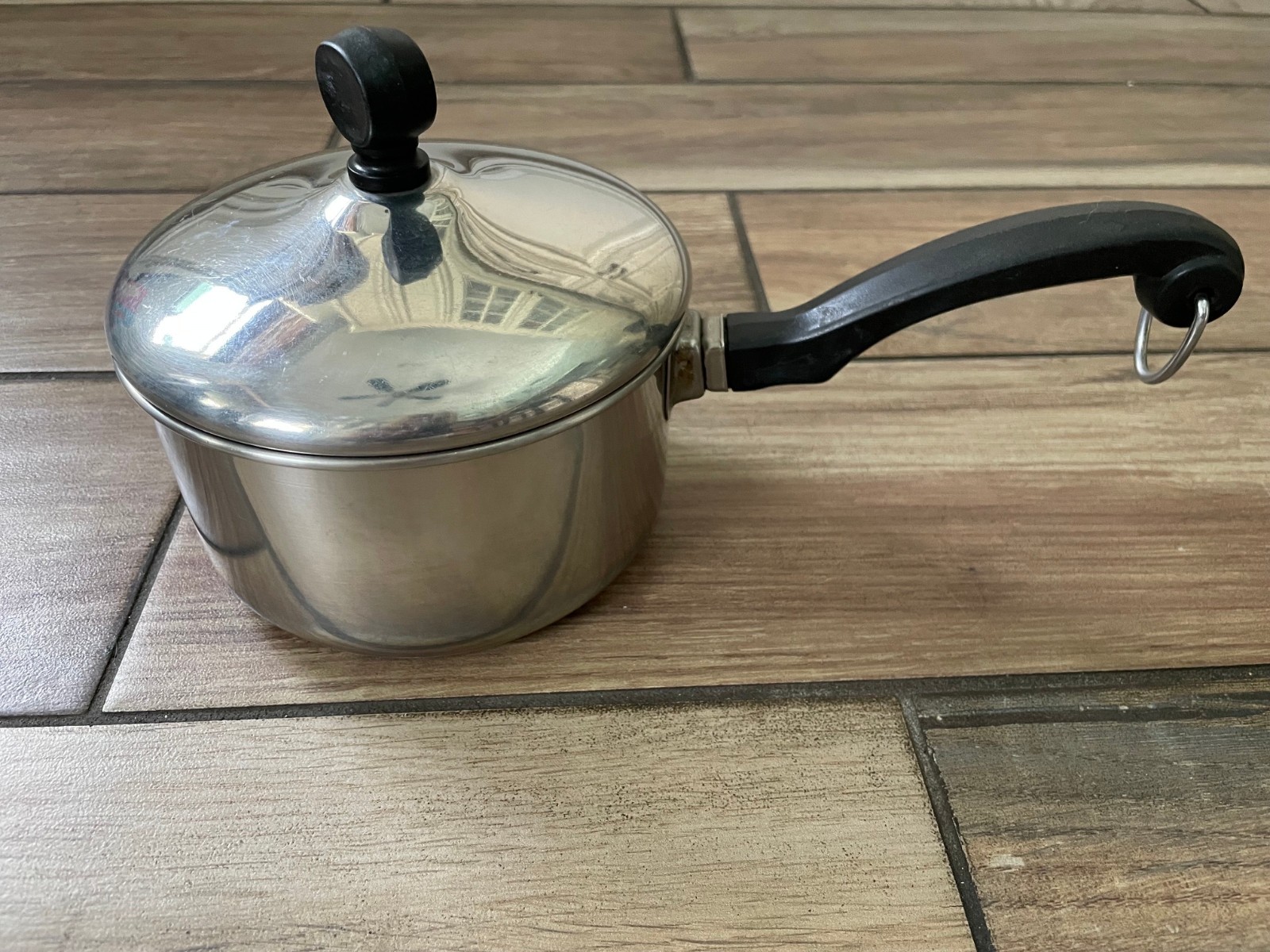 Farberware Aluminum Clad 1 Qt Pot Sauce Pan With Lid Made In USA Bronx NY. Vtg