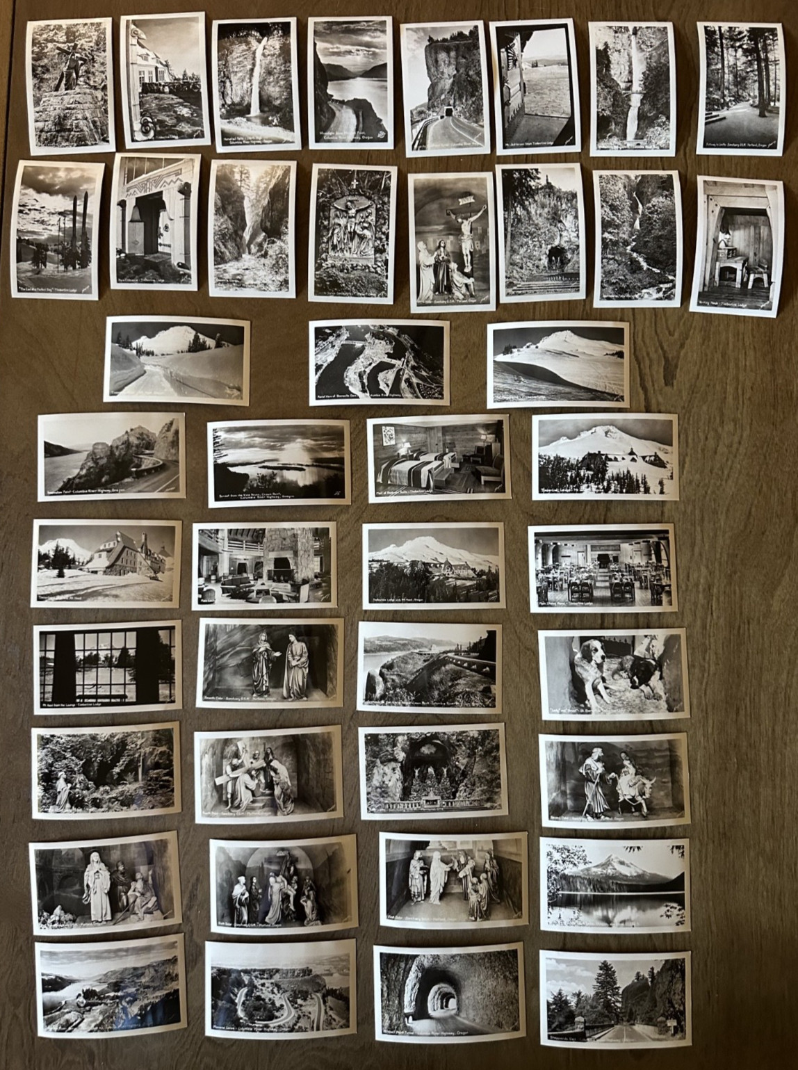 43 VTG Portland Oregon b/w souvenir photo lot Grotto Sanctuary Timberline Lodge