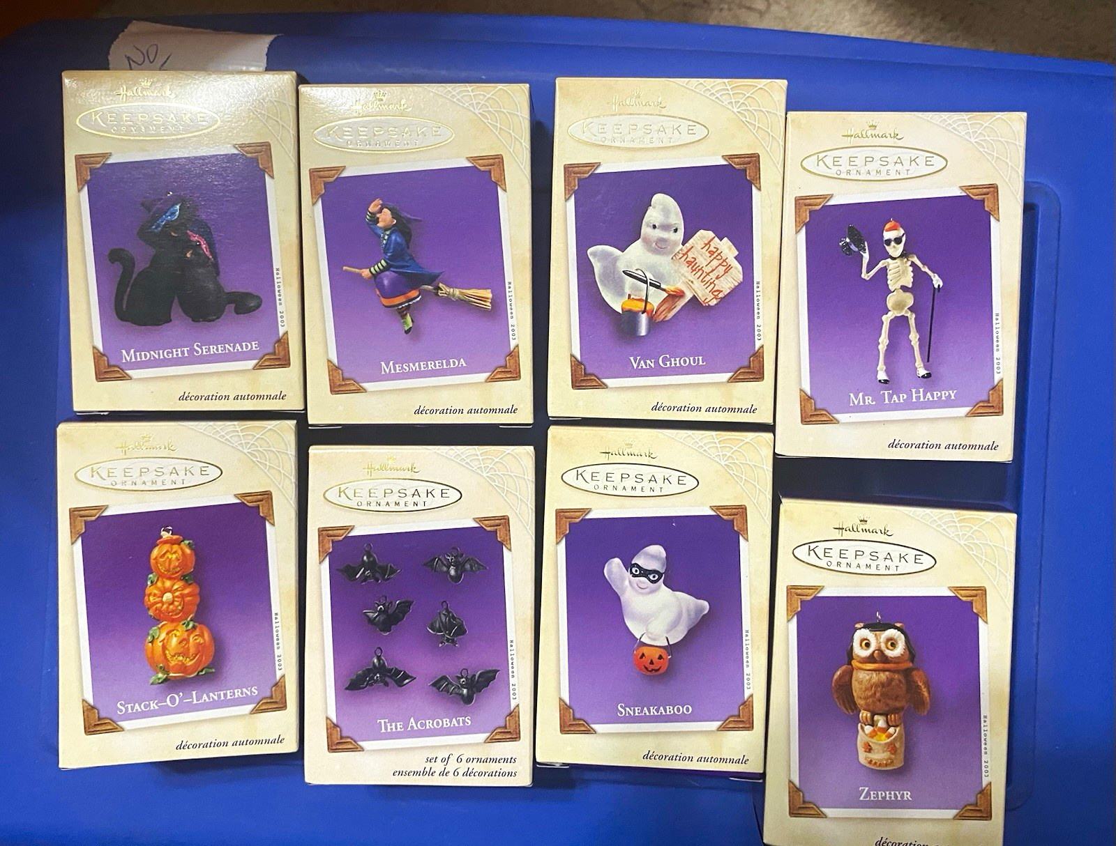 Hallmark Keepsake Halloween 2003 Set of 8 Hanging Decorative Ornament