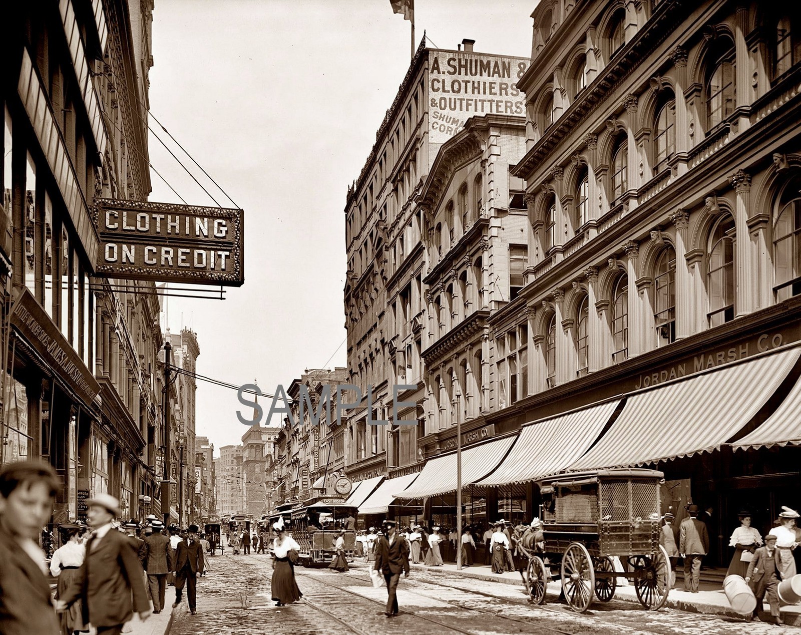 1906 BOSTON Street Scene 8.5x11 PHOTO