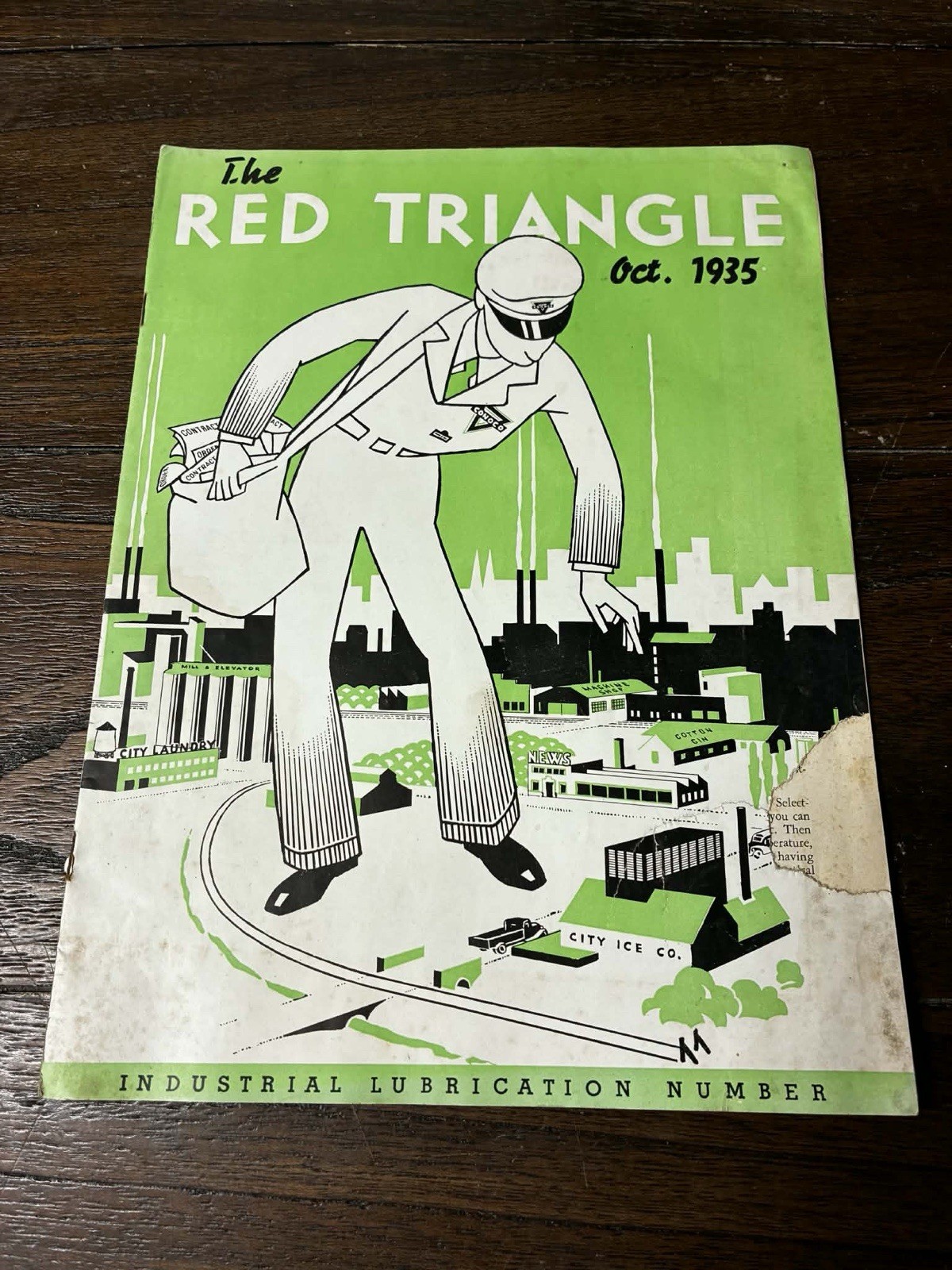 Rare 1935 OCT Continental Oil The Red Triangle Magazine Gas Oil Advertising 