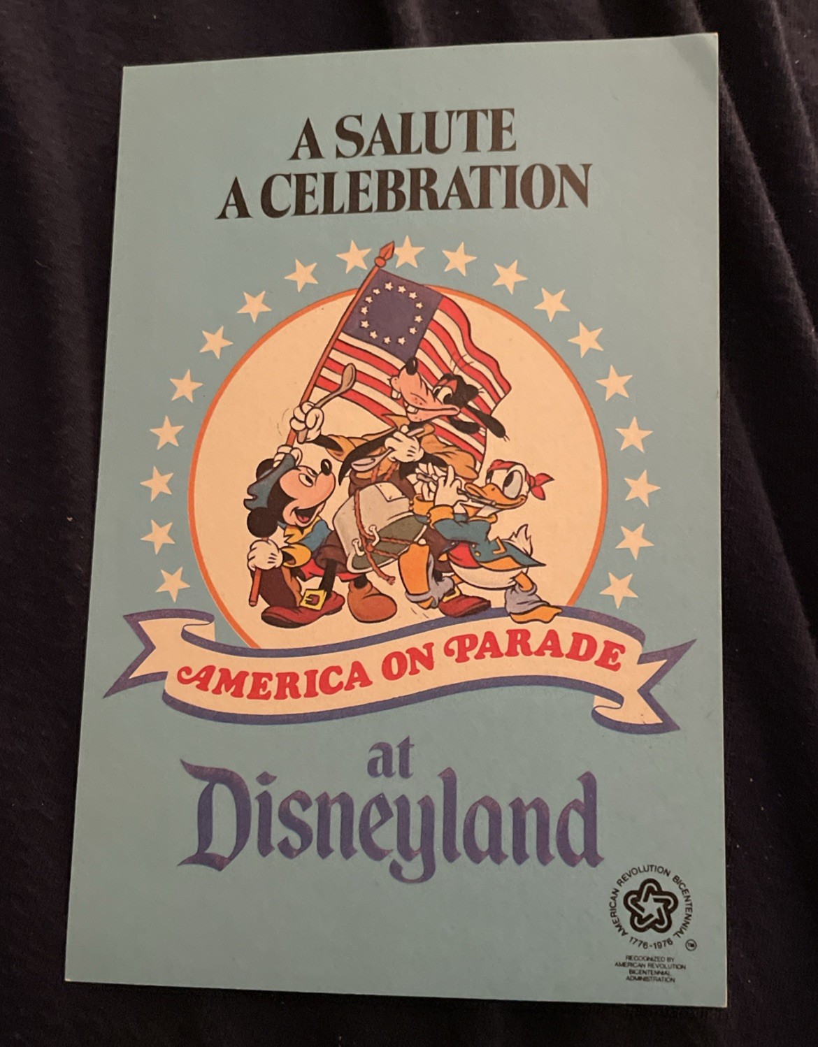 A Salute A Celebration America on Parade at Disneyland 1976 Route Flyer Brochure A Salute A Celebration America on Parade at Disneyland 1976 Route Flyer Brochure