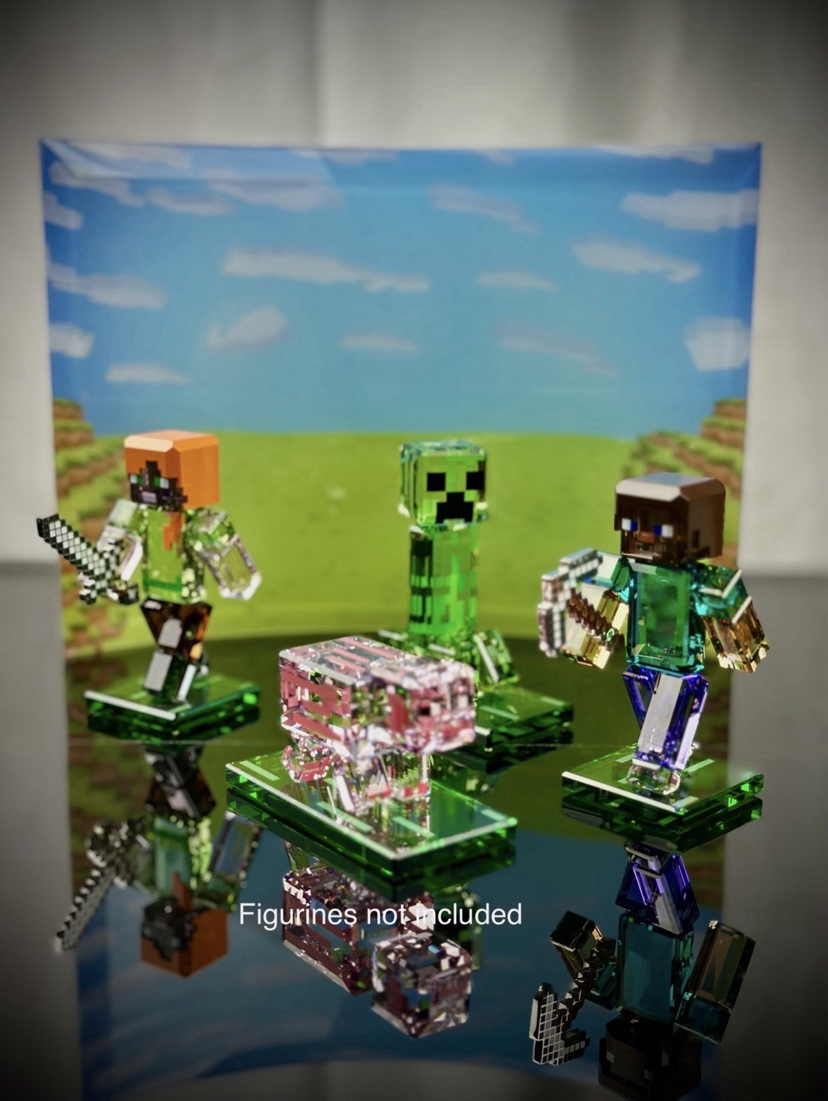 Swarovski Minecraft crystal display Read Description