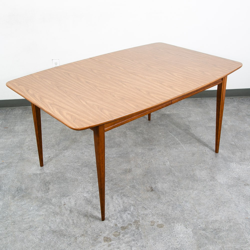 Mid Century Modern Dining Table Walnut Extension x2 Leafs Vintage Denmark Mcm