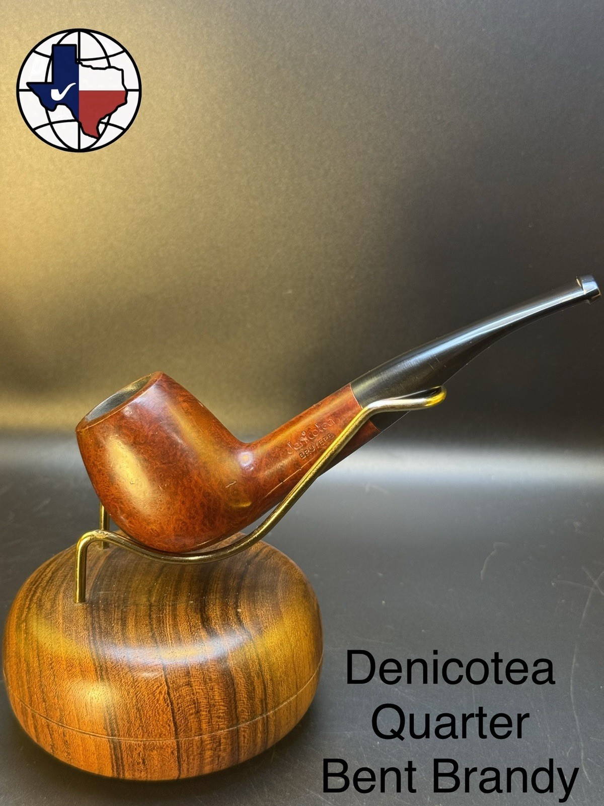 Vintage Denicotea Quarter Bent Brandy Tobacco Pipe
