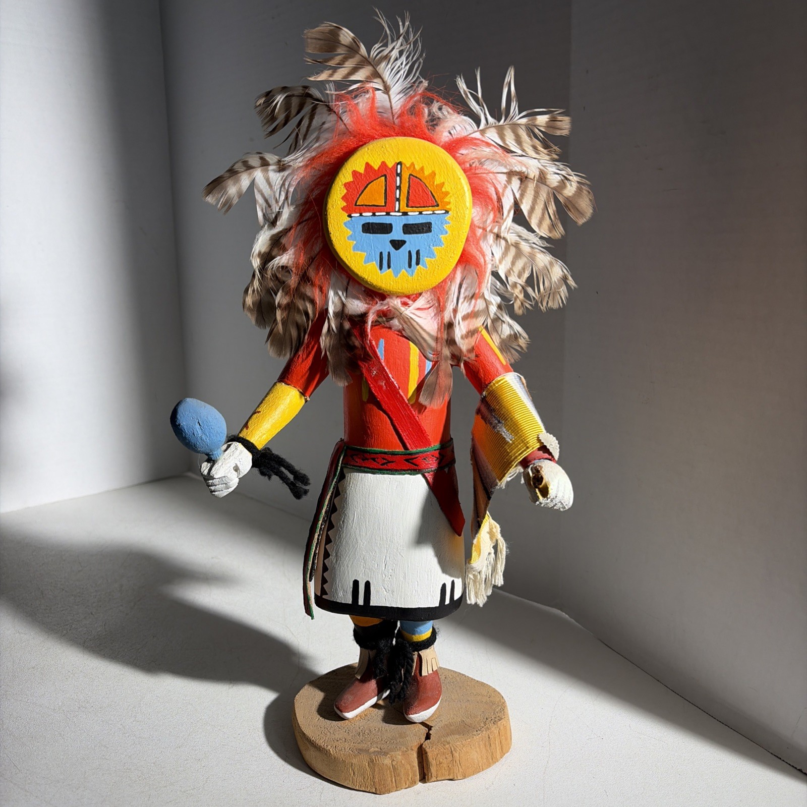 Vintage Hopi Sunface Tawa Dawa Kachina Doll 16” Tall