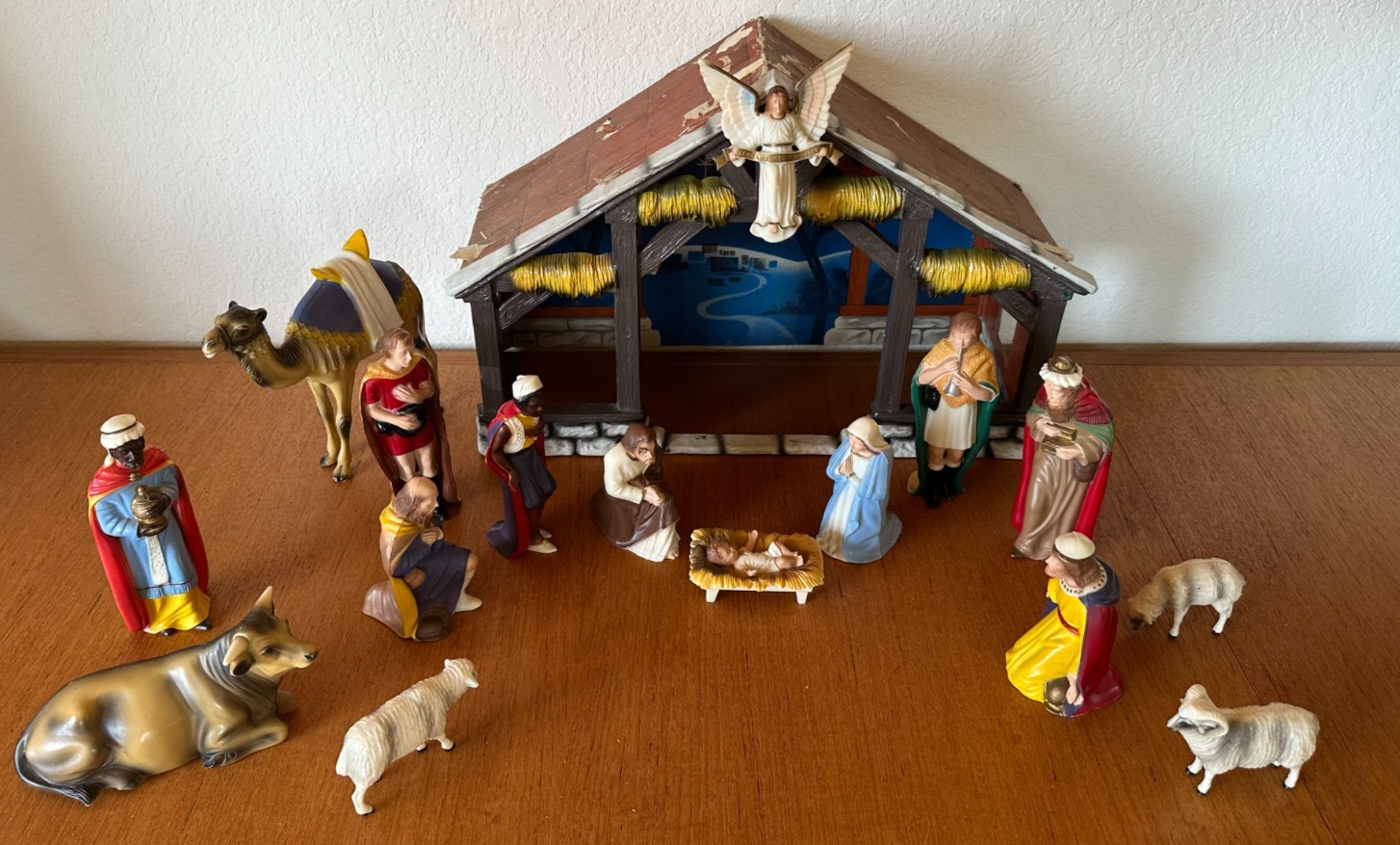 Vtg Hartland Nativity Set 1950s 18 Pieces And Stable Vtg Hartland Nativity Set 1950s 18 Pieces And Stable
