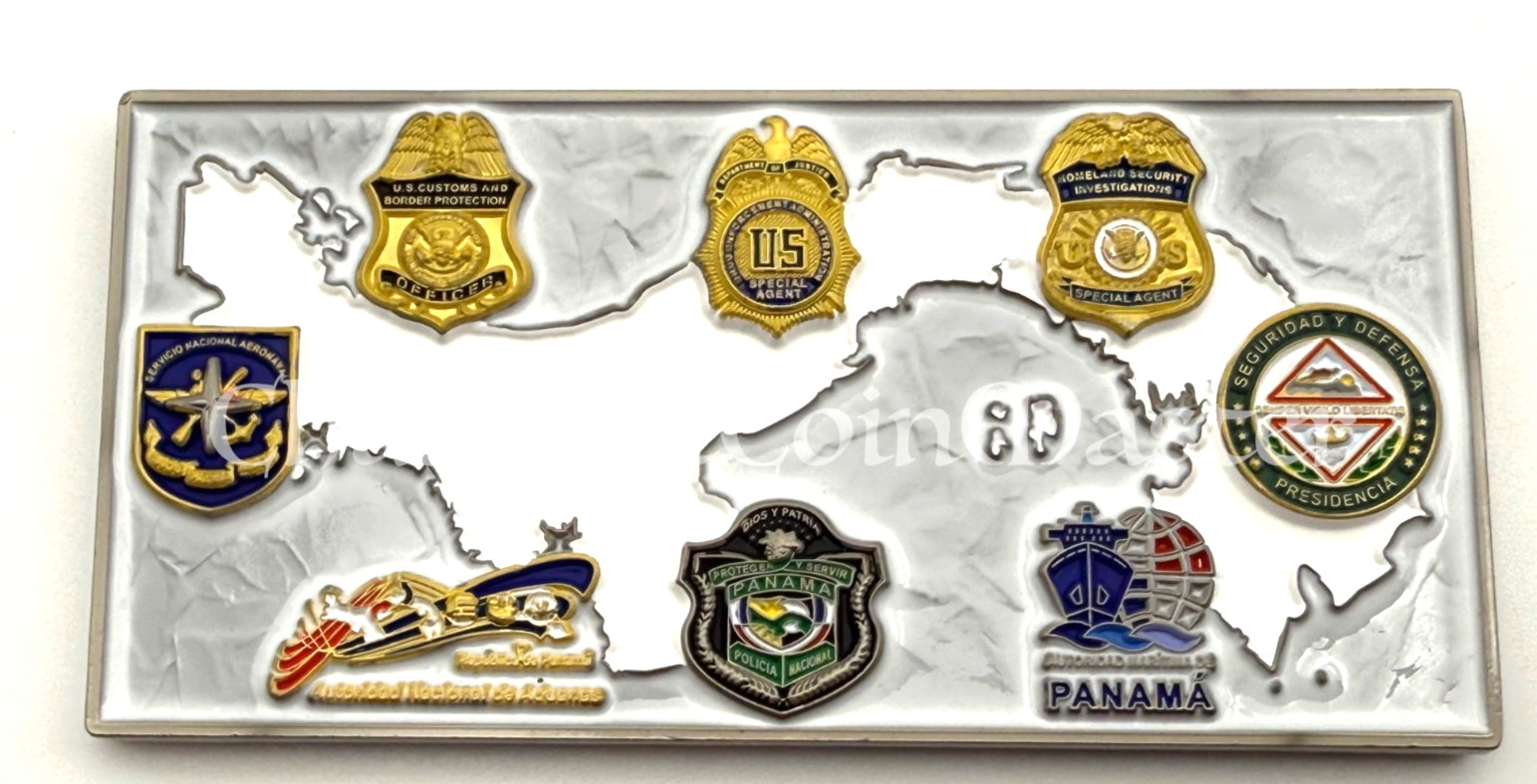 F90 DEA HSI Panama Port Task Force Police Challenge Coin