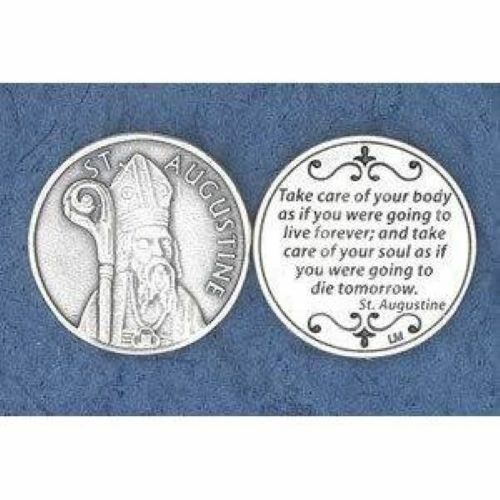 St. Augustine - Quote from Saint Augustine - Pocket Coin 