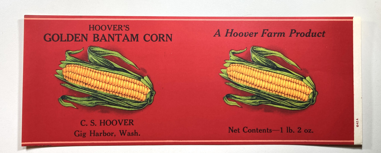 Vintage Hoover's Golden Bantam Corn Label - Gig Harbor, Washington Vintage Hoover's Golden Bantam Corn Label - Gig Harbor, Washington
