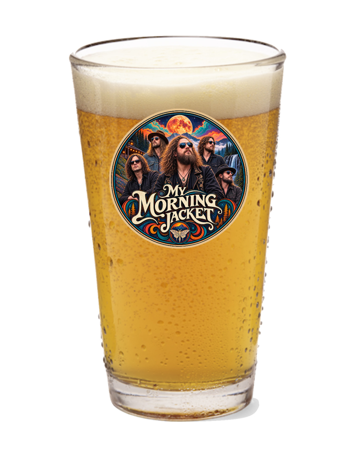 My Morning Jacket - Rock and Roll - 16oz Pint Beer Glass Handmade Barware Liquor My Morning Jacket - Rock and Roll - 16oz Pint Beer Glass Handmade Barware Liquor