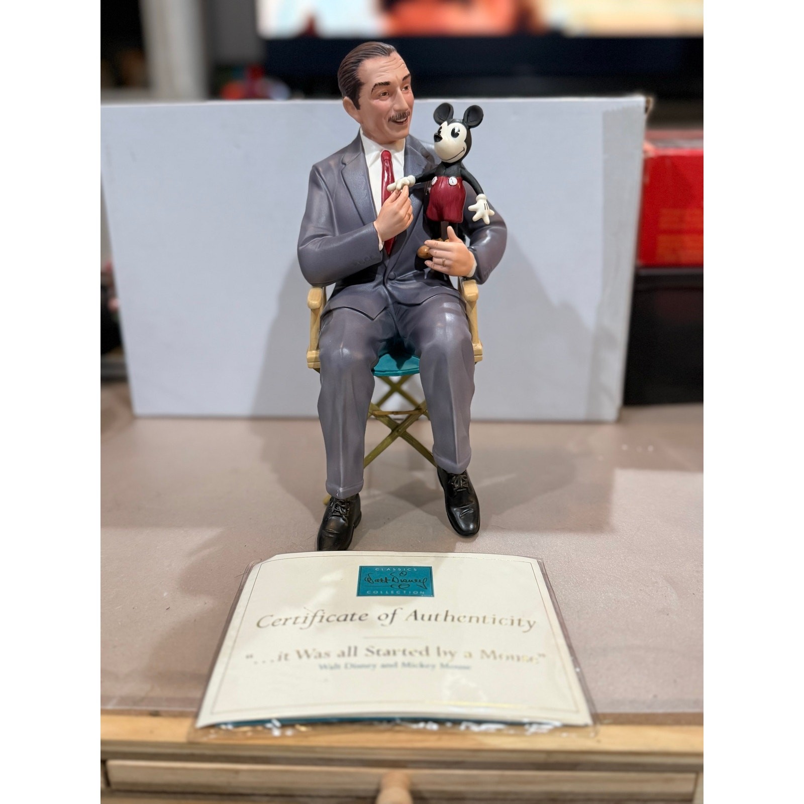 115. WDCC Walt Disney Mickey Mouse It Was All Started By a Mouse Box COA RARE