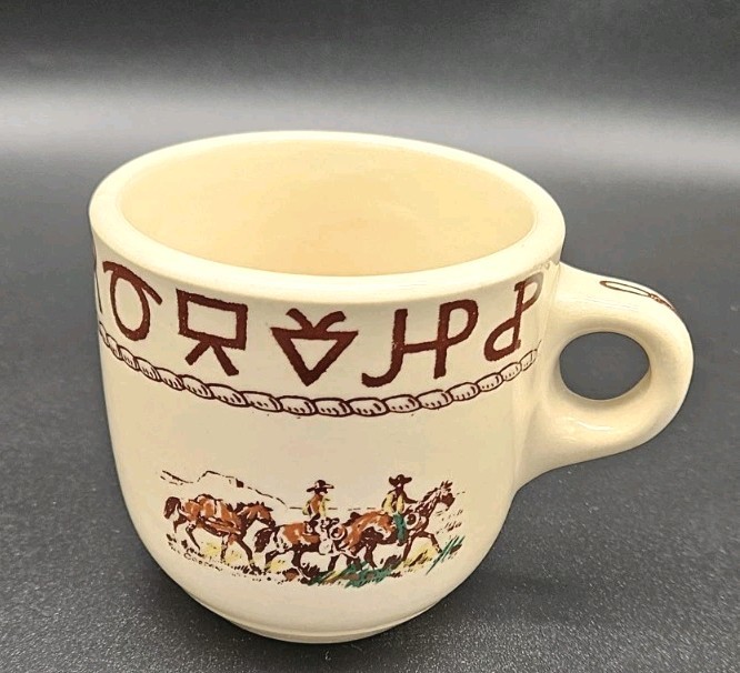 Vintage Wallace China Westward Ho Rodeo Coffee Cup Mug Till Goodan Western Vintage Wallace China Westward Ho Rodeo Coffee Cup Mug Till Goodan Western