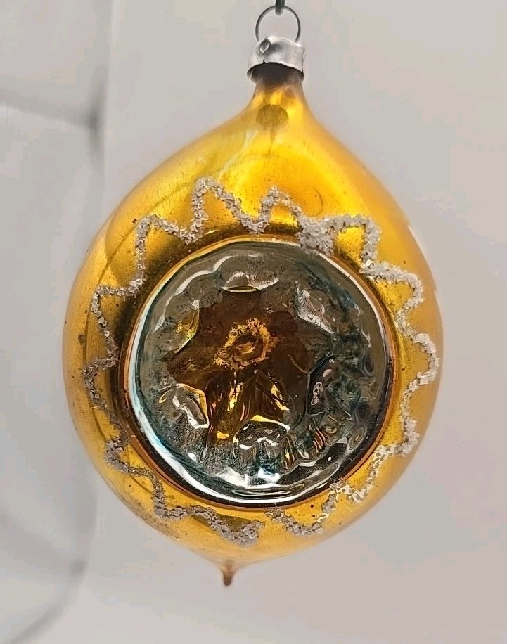 Vintage West Germany Gold Indent Christmas Ornament