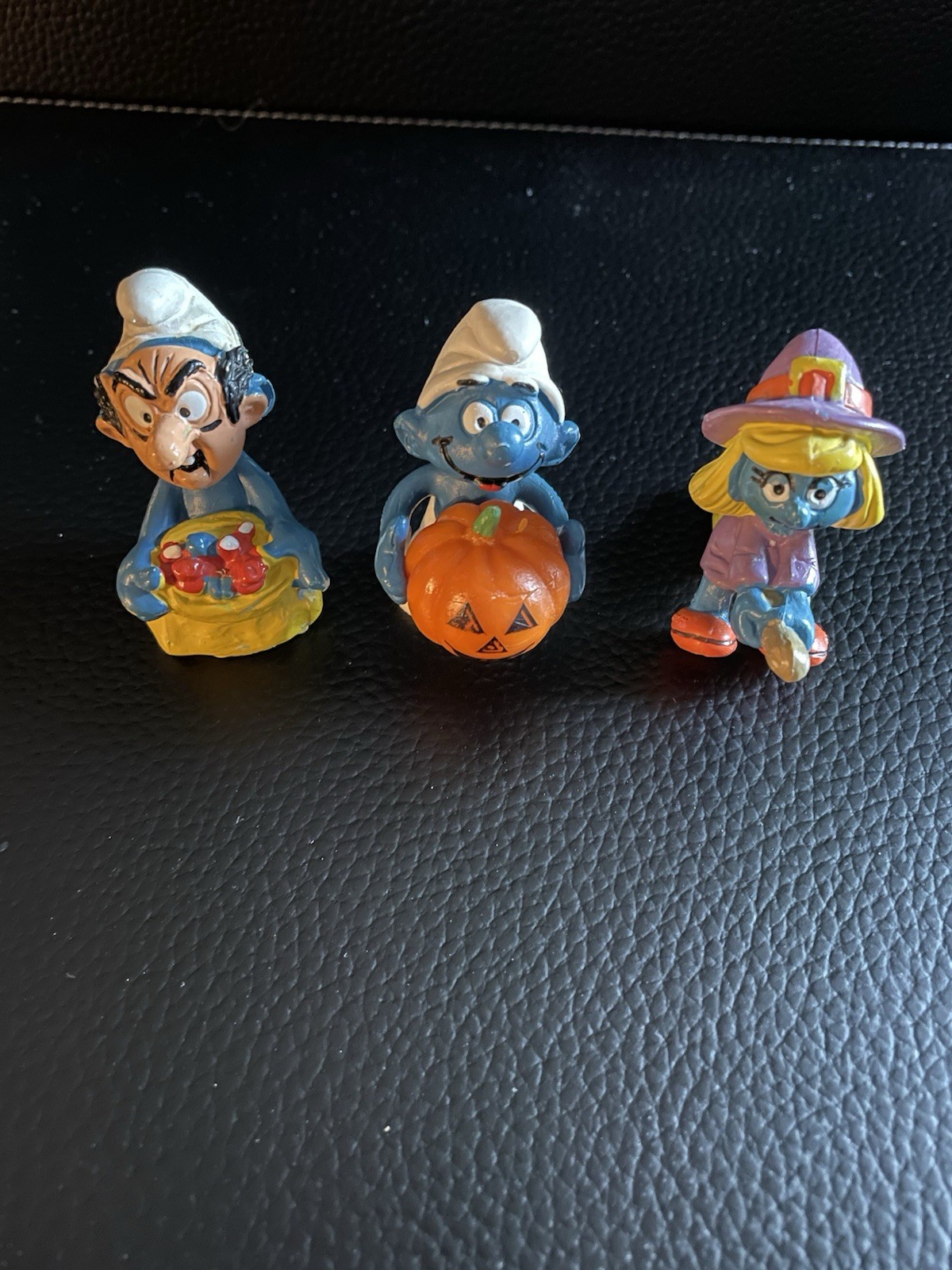 Vintage, Smurf, 1981, Halloween lot, Pumpkin, Witch Smurfette, Gargamel mask