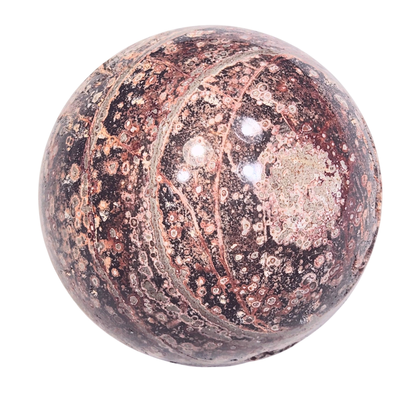 Bird\'s Eye Jasper 64mm Decor Sphere - Office Decor - Metaphysical - Reiki 6437