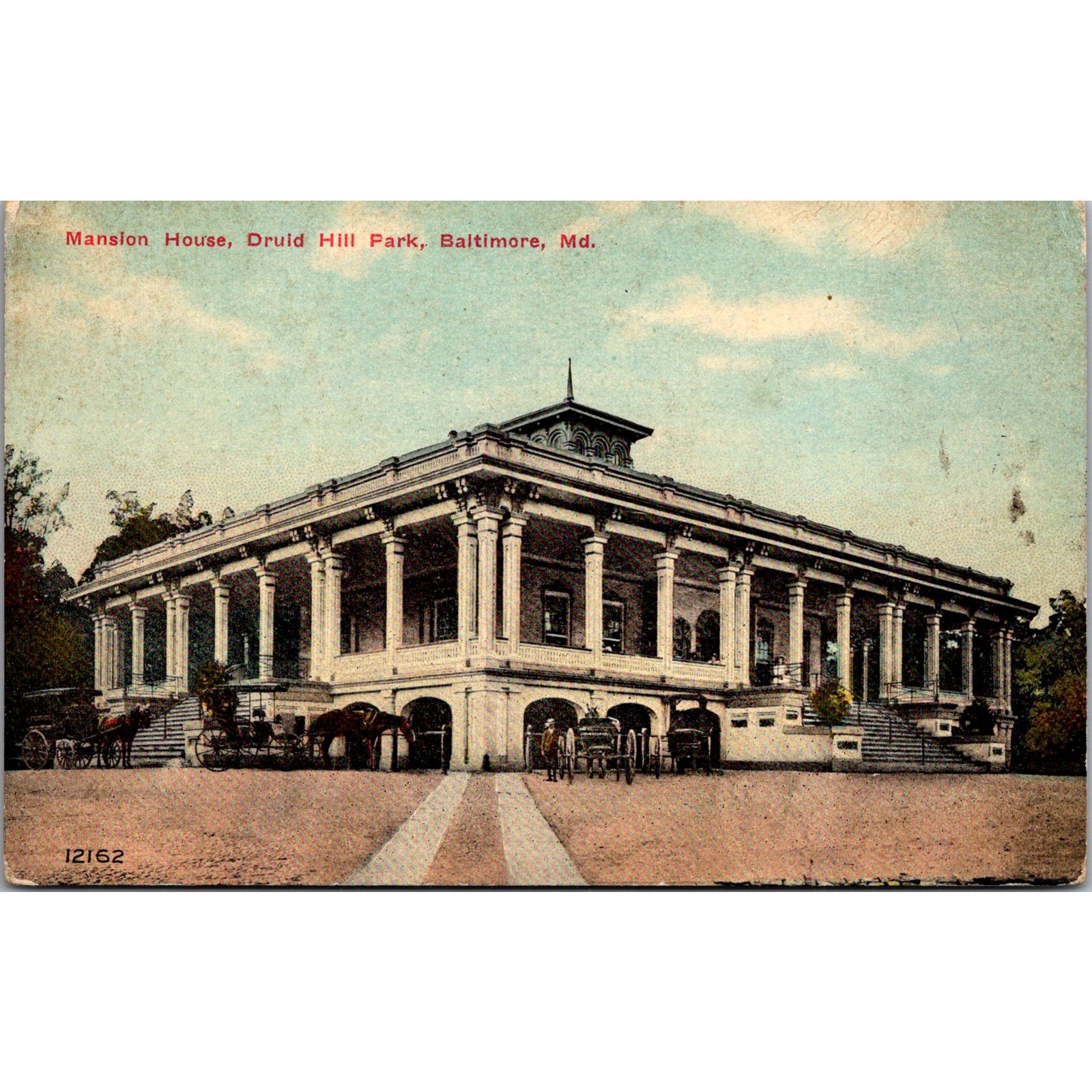 Mansion House Druid Hill Park Baltimore MD Vintage Postcard SP8-21