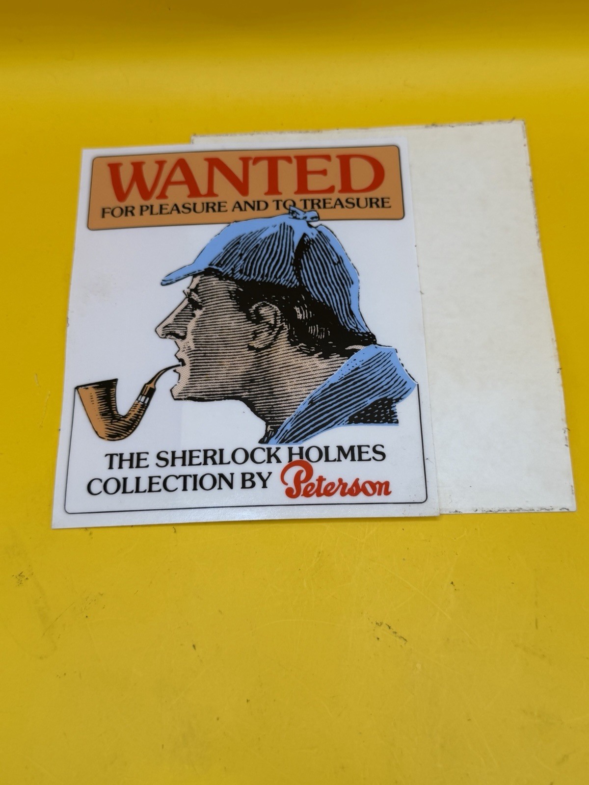 Vintage Peterson Sherlock Homes Collection Sticker Tobacco Pipe Promotional 4x6