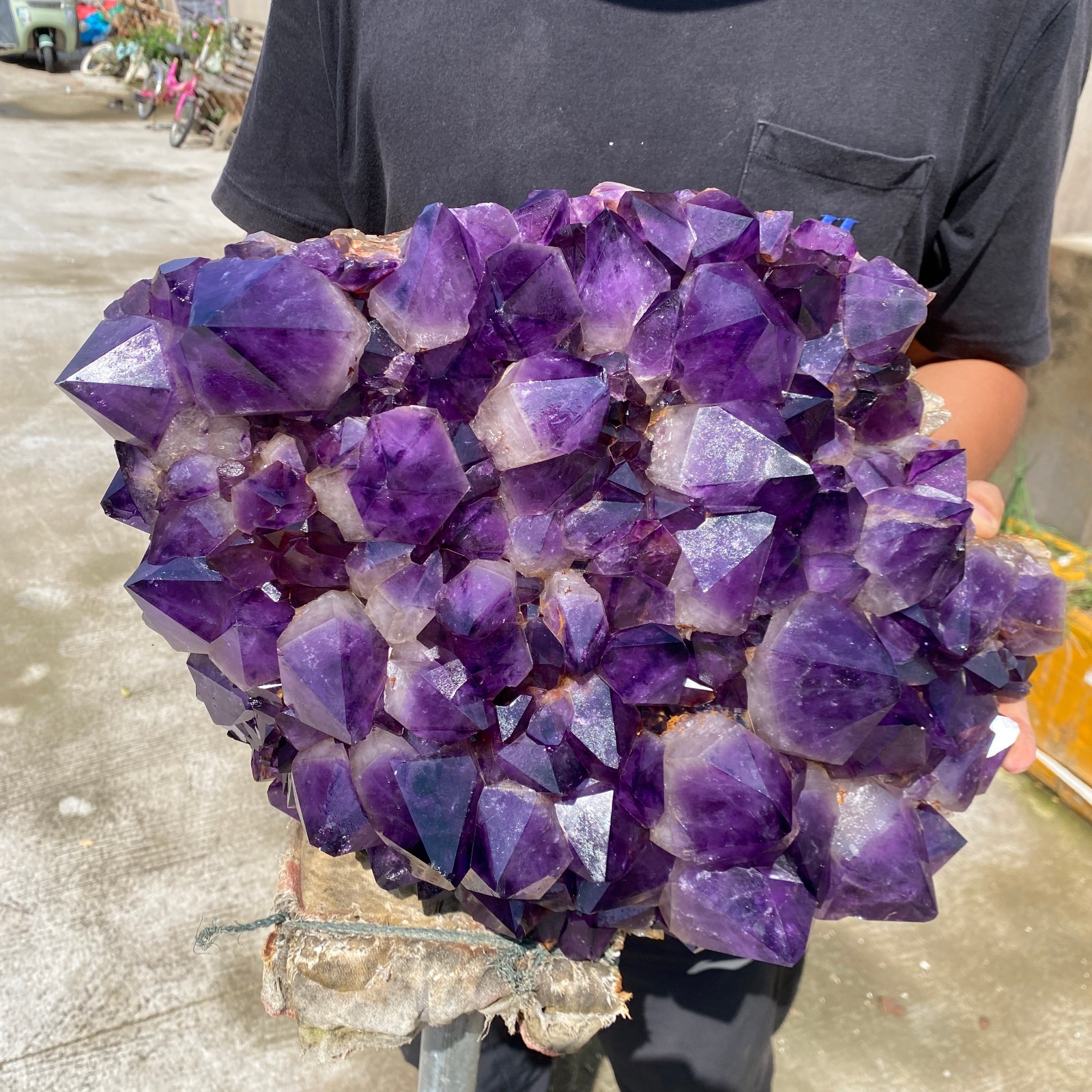 74lb Natural amethyst point quartz crystal cluster mineral specimen healing