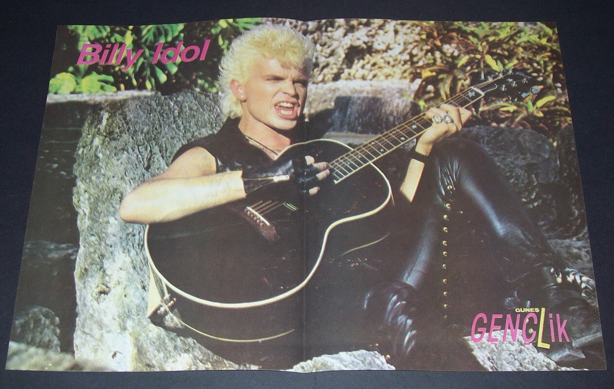 BILLY IDOL Turkish 1990 Magazine CENTERFOLD POSTER 51562