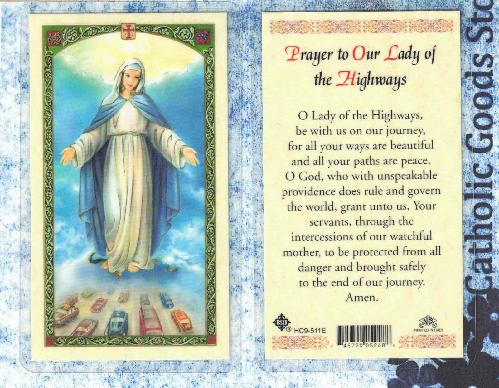 Prayer to Our Lady of the Highway - Laminated Holy Card HC9-511E
