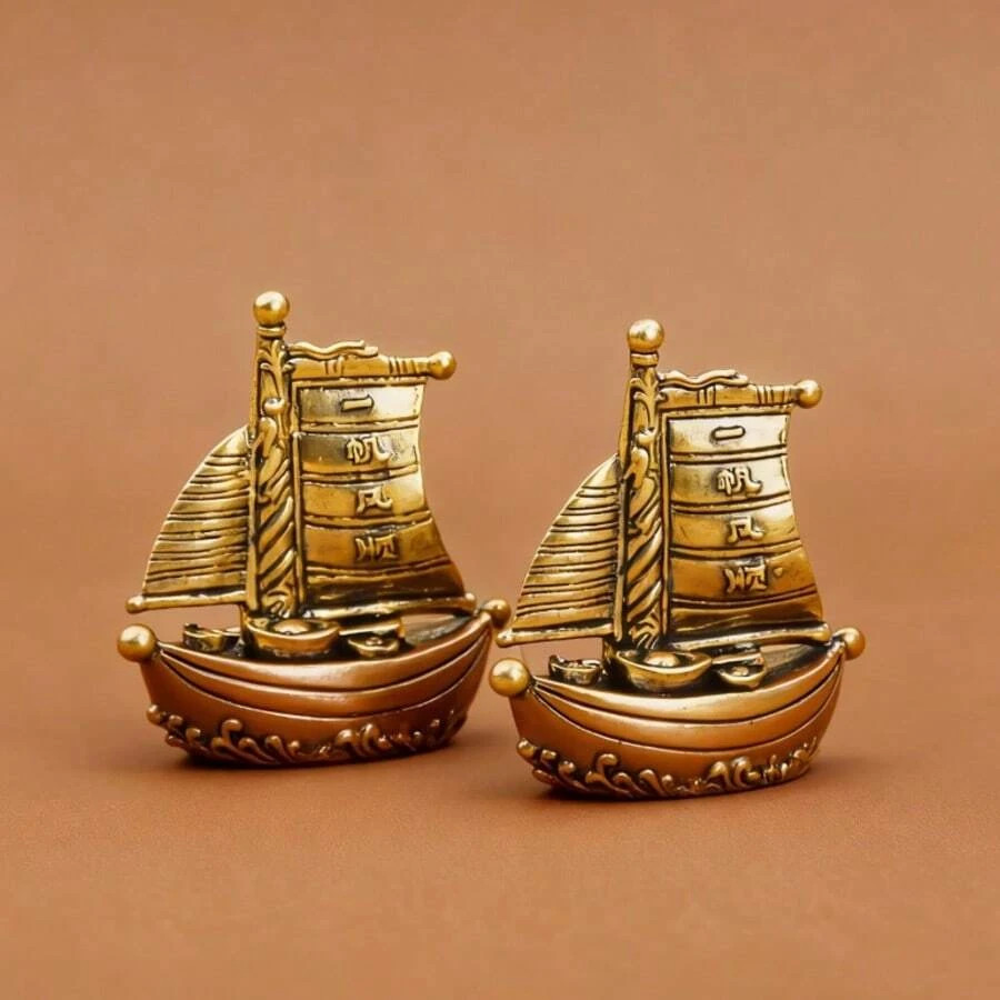 1pc Vintage Brass Sailing Ship Figurine Nautical Desktop Ornament Home Office De 1pc Vintage Brass Sailing Ship Figurine Nautical Desktop Ornament Home Office De