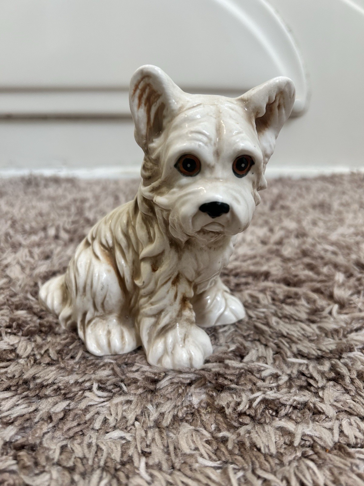 Vintage Enesco Westie Highland Skye Terrier Ceramic Dog  1960 Japan Number E9402