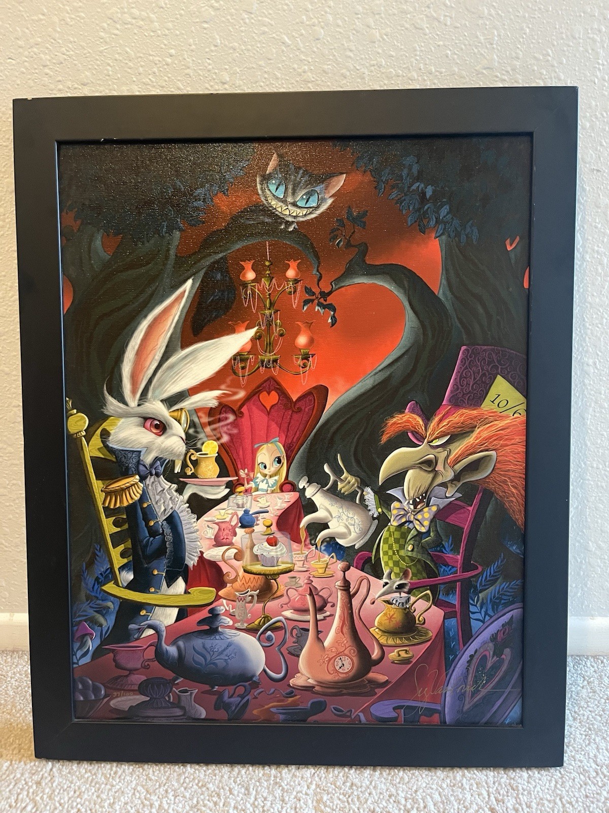 LE 100 DISNEY ''MAD TEA PARTY REUNION'' ALICE IN WONDERLAND GICLÉE ON CANVAS ART