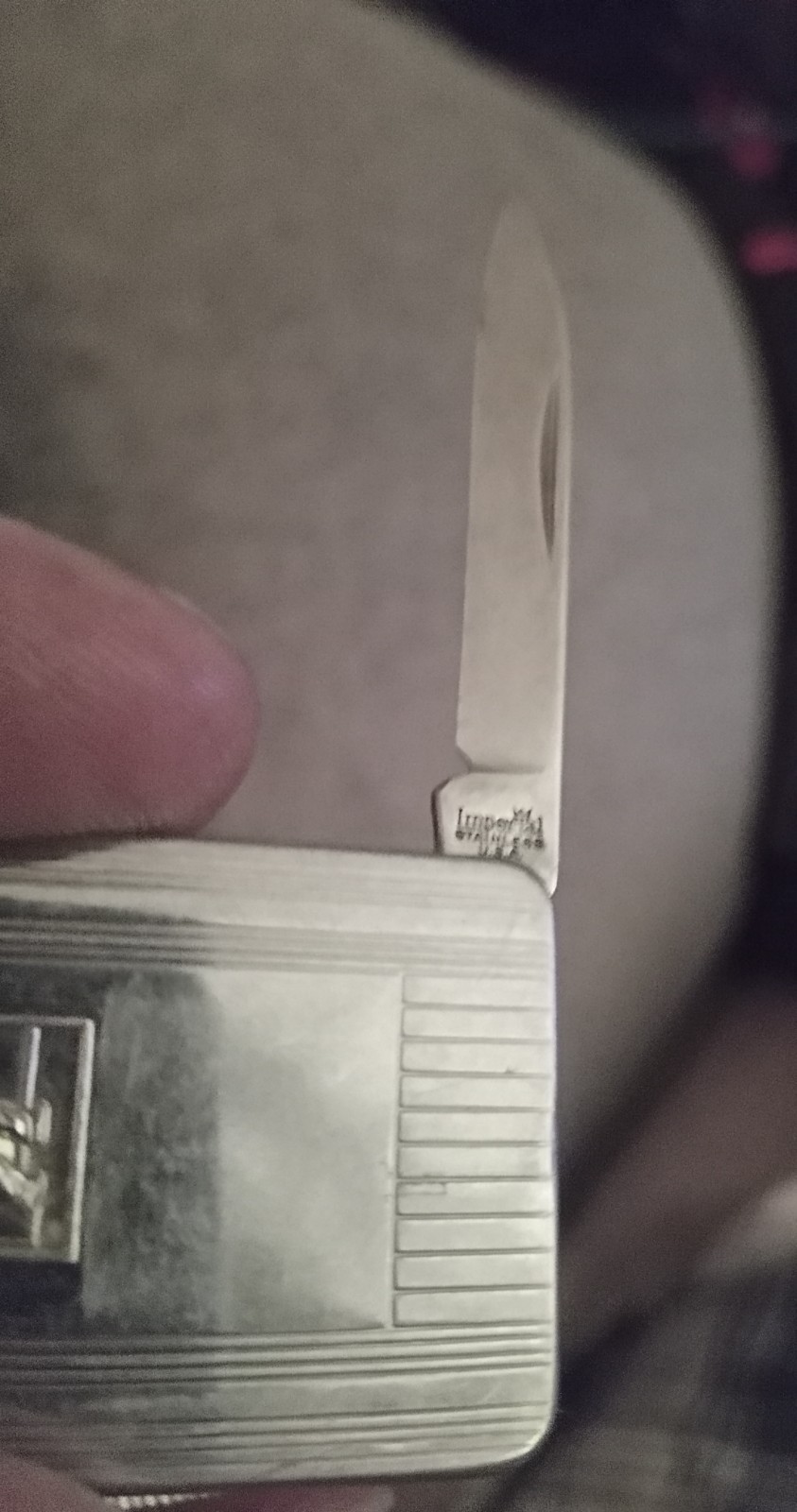 MINT Vtg Imperial USA Bowling Money Clip Knife FACTORY SHARP Great Walk & Talk