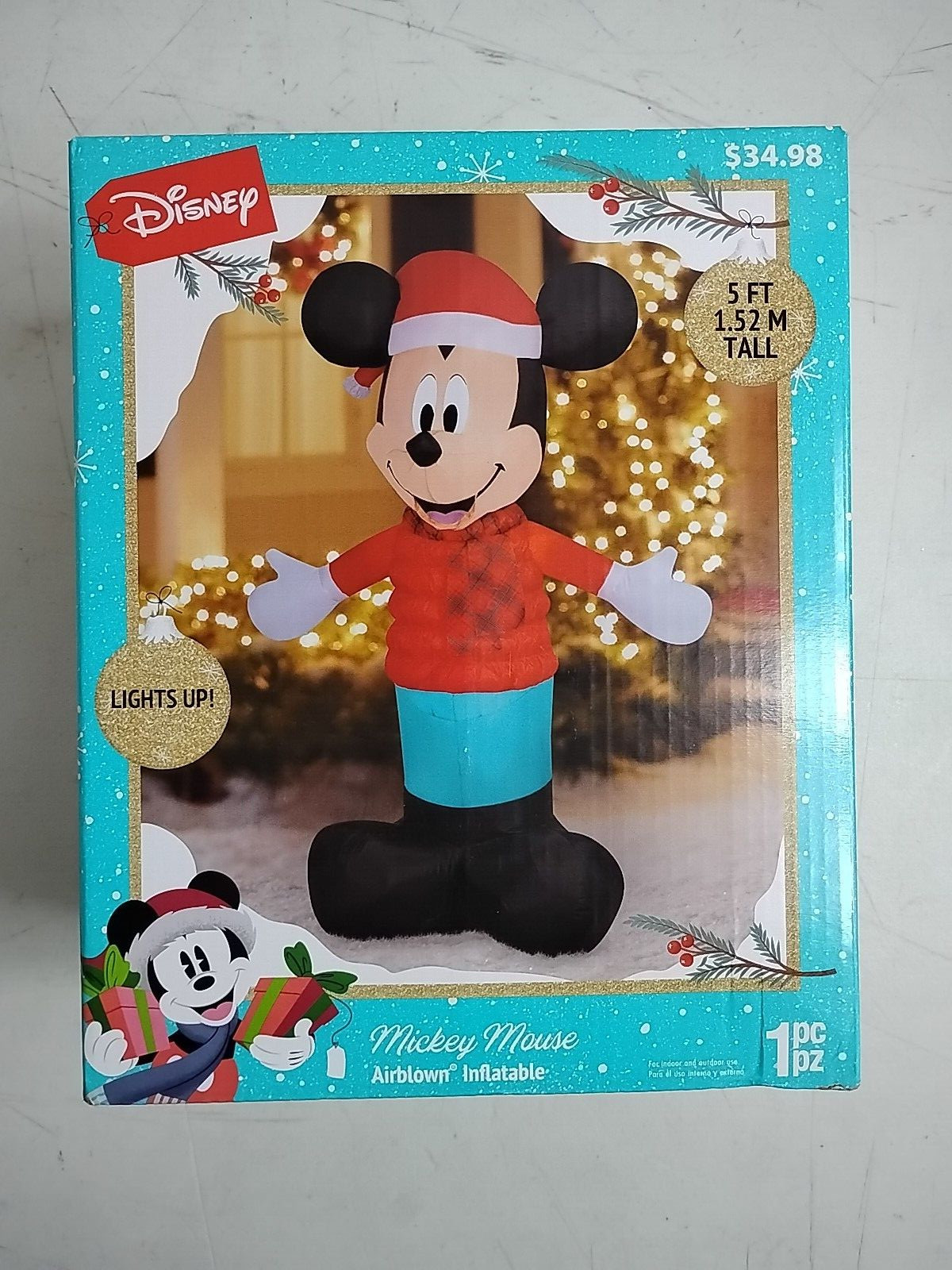 Gemmy Disney 5\' Mickey Mouse Airblown Christmas Inflatable