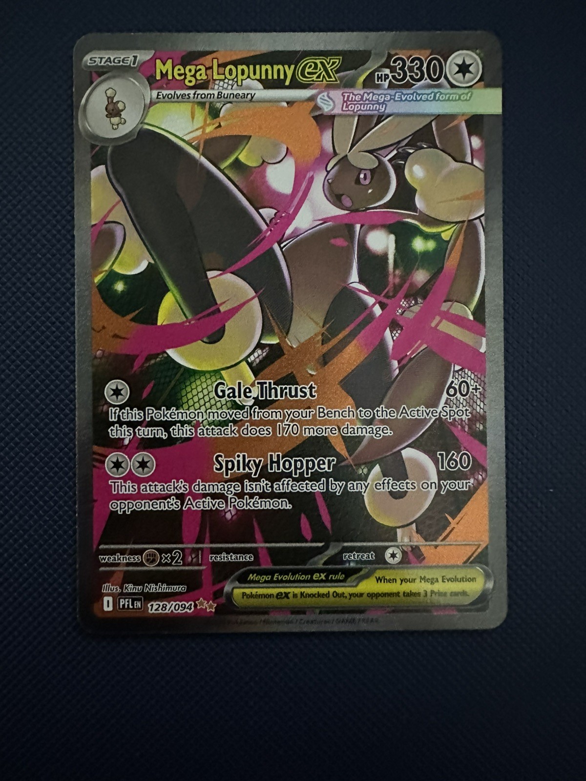 Pokemon TCG Mega Lopunny EX 128/094 Evolutions Full Art Holo Ultra Rare Pokemon TCG Mega Lopunny EX 128/094 Evolutions Full Art Holo Ultra Rare